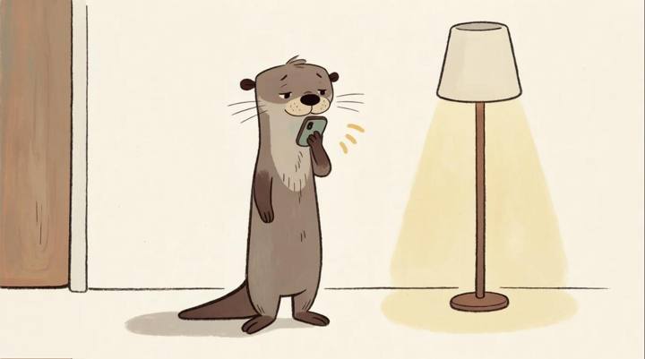 A parent otter records the answer on a phone